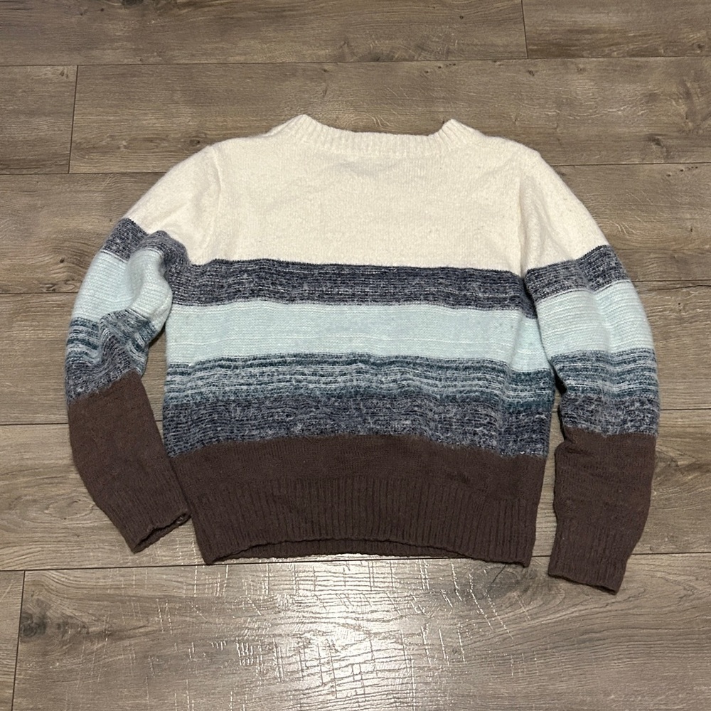 Fate Women's Striped Sweater in Cream, Blue, and Brown in EUC!! - Picture 10 of 10